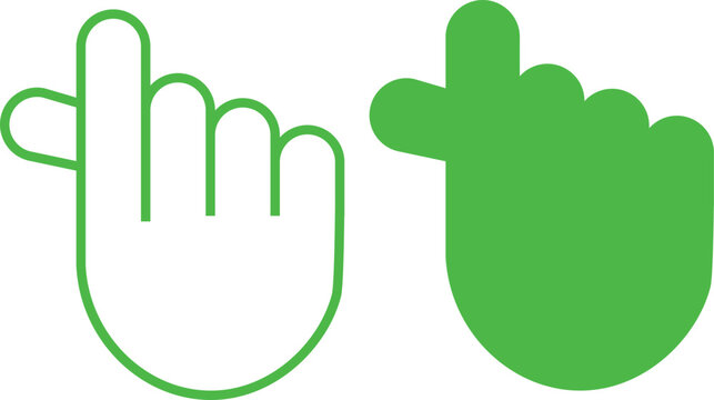Green lowercase "hm" hand symbol with clover shape gesture