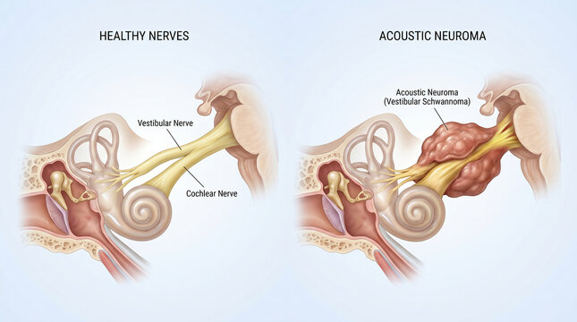 Acoustic Neuroma Vestibular Schwannoma Brain Nerve Tumor Anatomy