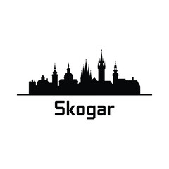 Naklejka premium city skyline silhouette on white background architecture