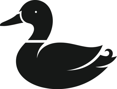 duck silhouette on white background animal bird
