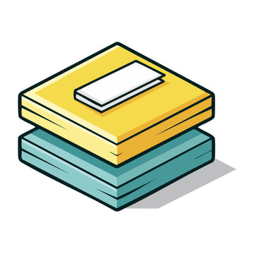 Stack of Yellow and Blue Sticky Notes