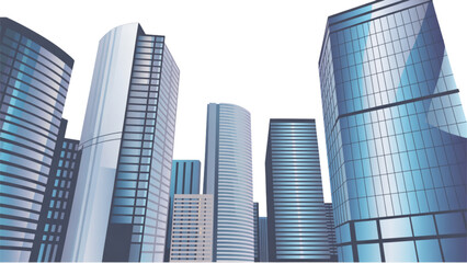 Modern skyscrapers and high-rise buildings with futuristic cityscape view Vector © MD siddik