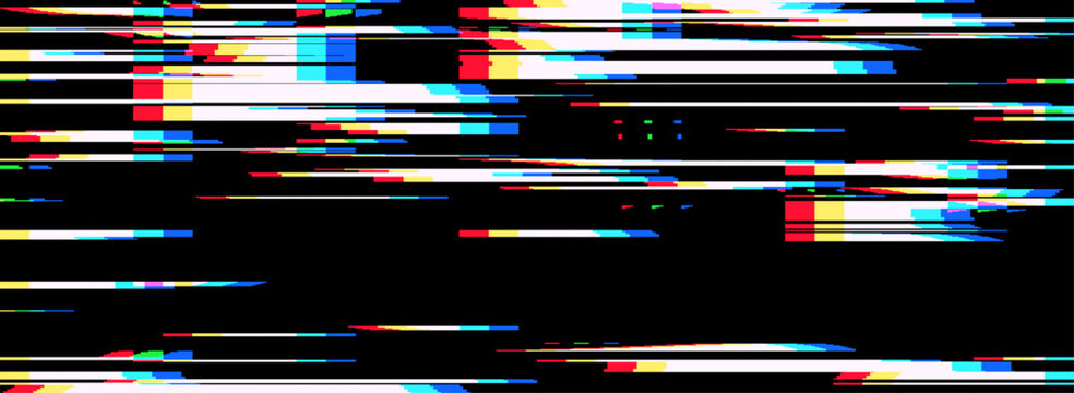 Noise and glitch effects on vintage tv screen with 80s. Pixel pattern retro vhs tape texture overlaid for game console. Background digital lines and light overlay for modern design inspiration.