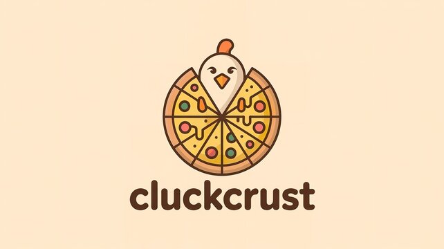 Cluck Crust Pizza Logo Design