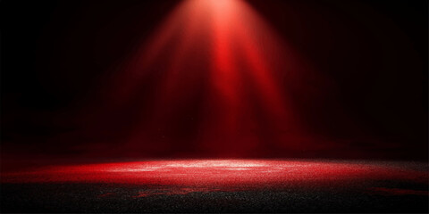 A dynamic motion of bright red and white laser lights creates a striking texture against the dark night, forming a vibrant backdrop of energy and colorful lines on stage © MDNUR