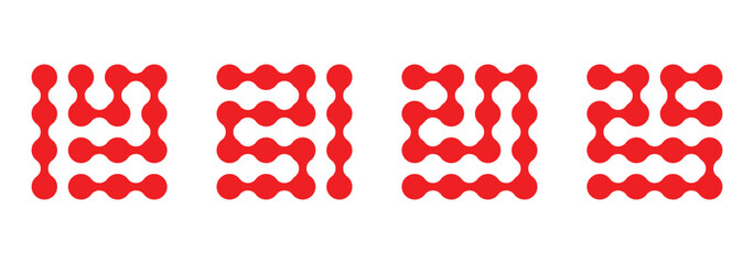 Obraz premium Diagonal meta ball connected circles shape. Abstract black nerve cell dots or computer nano net. Diagonal metaball connected circles shape.