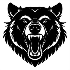 Fototapeta premium Vector art illustration of a black silhouette of a bear's head