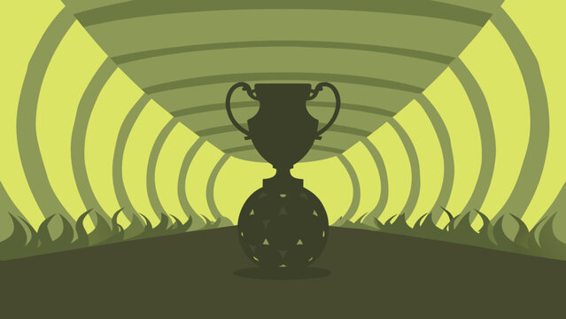 Trophy silhouette in abstract background