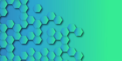 Abstract geometric shape technology digital hi tech concept background. Embossed Hexagon, honeycomb blue shadow. Luxury White 3D futuristic honeycomb mosaic white background. © Sofiqul