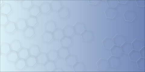 Abstract geometric shape technology digital hi tech concept background. Embossed Hexagon, honeycomb blue shadow. Luxury White 3D futuristic honeycomb mosaic white background. © Sofiqul