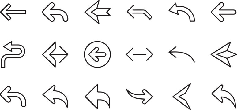 Back Button Arrow Icons for User Interface Design