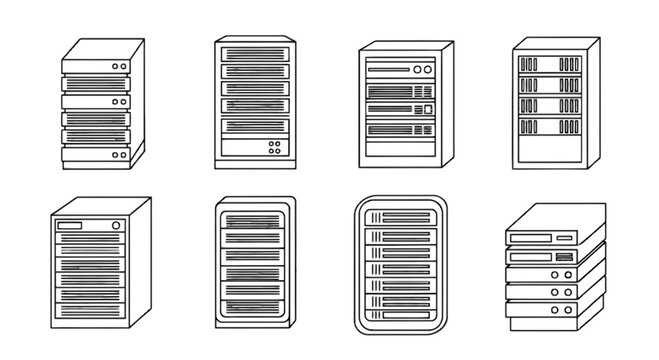 Set of air conditioner icons isolated on transparent background, Vector