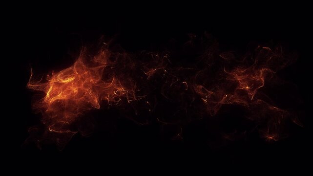 Hot particle explosion bursts wide with fiery embers and transparent alpha channel