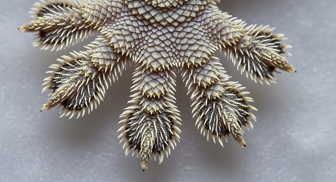 Close-up Macro View of a Gecko's Adhesive Foot with Tiny Setae