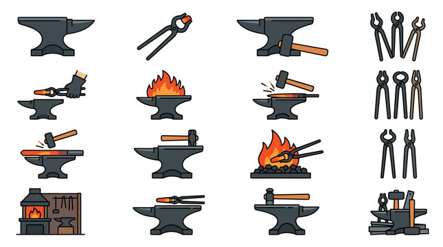 Blacksmith tools and equipment.