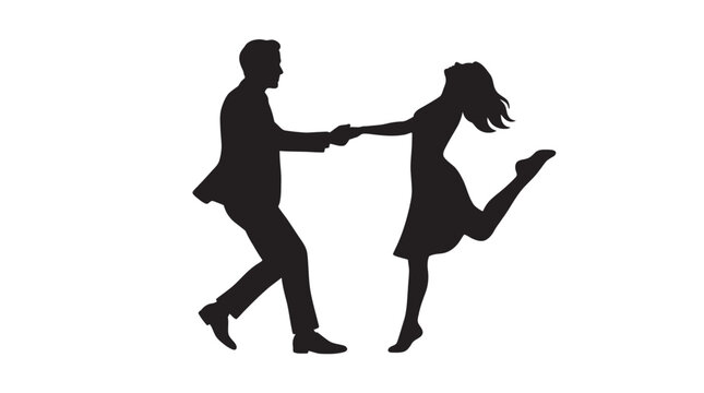 dancing couple silhouette dance partners movement action