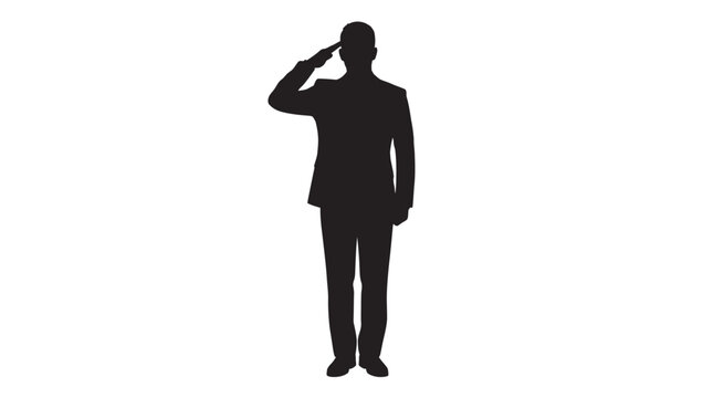 man saluting in formal attire silhouette salute