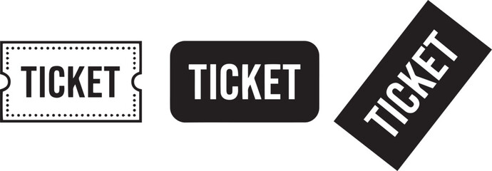 Obraz premium Ticket Icon Collection Vector Set Featuring Event Admission Passes and Entry Coupons in Multiple Modern Design Styles