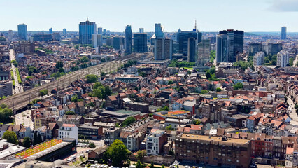 Obraz premium Aerial view around the capitol city Brussels in Belgium, on a sunny day in summer.