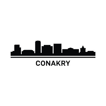 conakry skyline silhouette on white background cityscape
