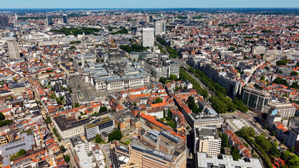 Obraz premium Aerial view around the capitol city Brussels in Belgium, on a sunny day in summer.