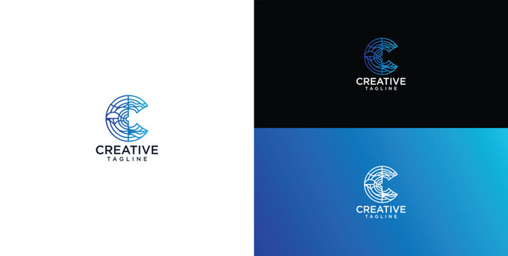 logo design. Initial letter/wave c logo design inspiration