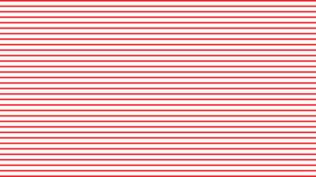 Horizontal red and white stripes pattern with repeating parallel lines creating a bright contrast geometric background for