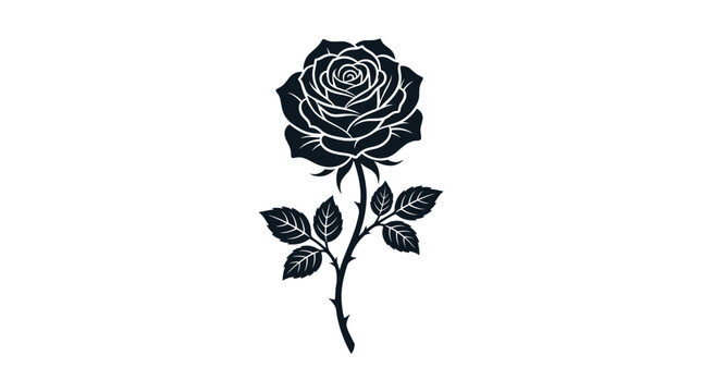 Black and white single rose flower.