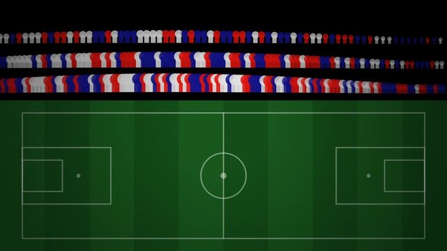 Stadium crowd wave La Ola animated seamless loop alpha