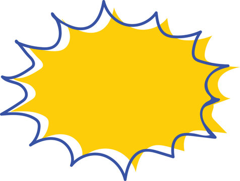 Yellow comic explosion speech bubble