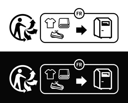 TEXTILE RECYCLING TRIMAN SIGN VECTOR