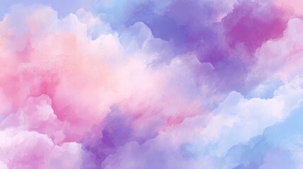 Fototapeta premium Soft dreamy pastel watercolor background featuring gentle blended washes of pink, purple, and blue hues, creating a calm and artistic abstract texture.