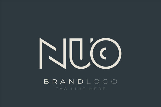NUO abstract letter logo design. Modern Business Logo Design With Abstract Typography and Contemporary Style