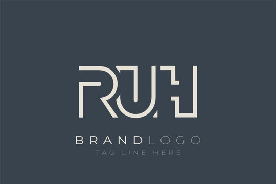 RUH abstract letter logo design. Modern Business Logo Design With Abstract Typography and Contemporary Style