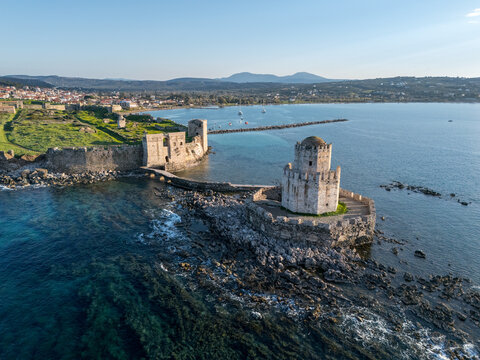 Methoni Castle and Bourtzi Fortress in Methoni Greece