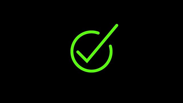 checkmark icon forming within circle graphic process completion progress green