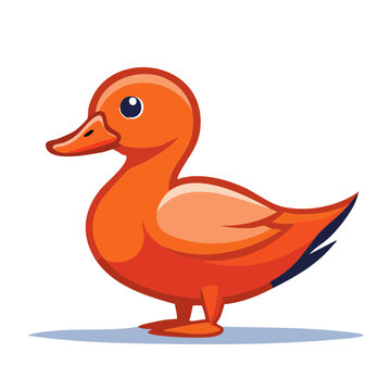 Cute cartoon orange duckling illustration