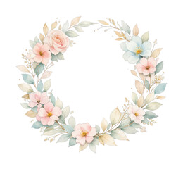 Fototapeta premium PNG Elegant floral wreath illustration.