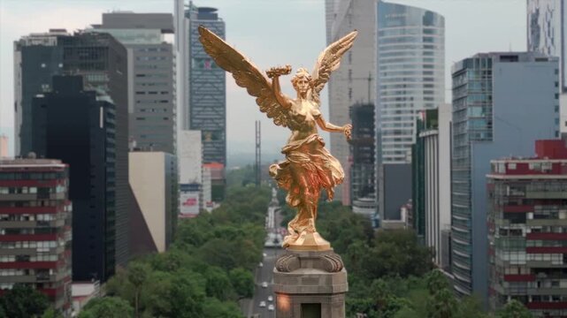 Mexico City Angel of Independence Monument Aerial View Football World Cup Host