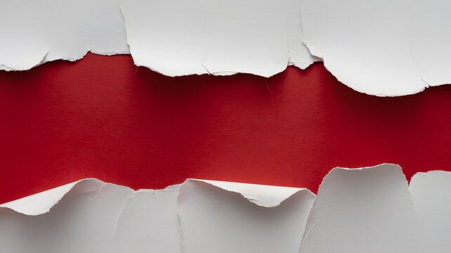Torn white paper over red background high resolution picture