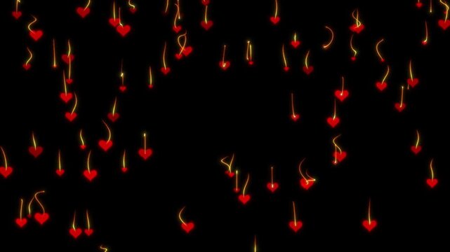 valentines day romantic glitter background love hearts rising animation, wedding anniversary love symbol background, love and passion 14 February, valentines day hearts motion graphics, 4k video