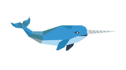 Geometric Narwhal Illustration © Pa