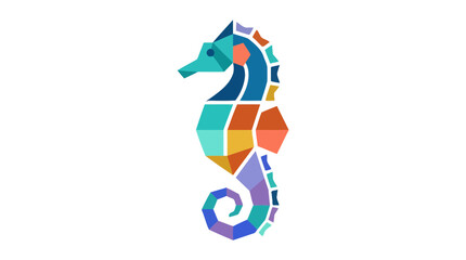 Geometric Seahorse Illustration © Pa