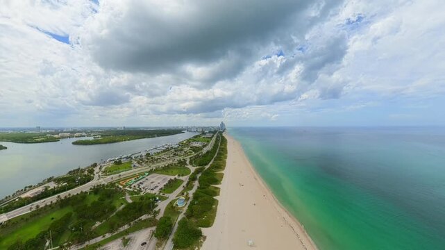 Aerial video Haulover Beach Miami Florida
