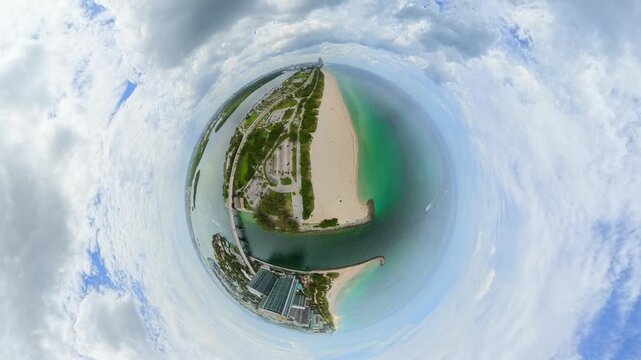 Tiny planet Miami Beach Haulover 2026 satellite view