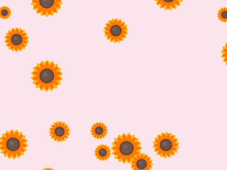Fototapeta premium Sunflower Heads Golden Summer Floral Background