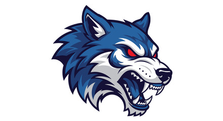 Fototapeta premium Bold wolf head illustration with fierce expression and intense gaze