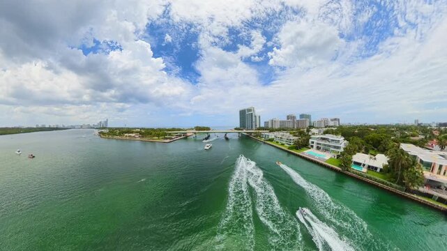 Aerial video Haulover inlet Miami Beach