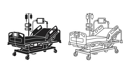 Luxury Hospital bed,  vector design on white background © Photo Sell