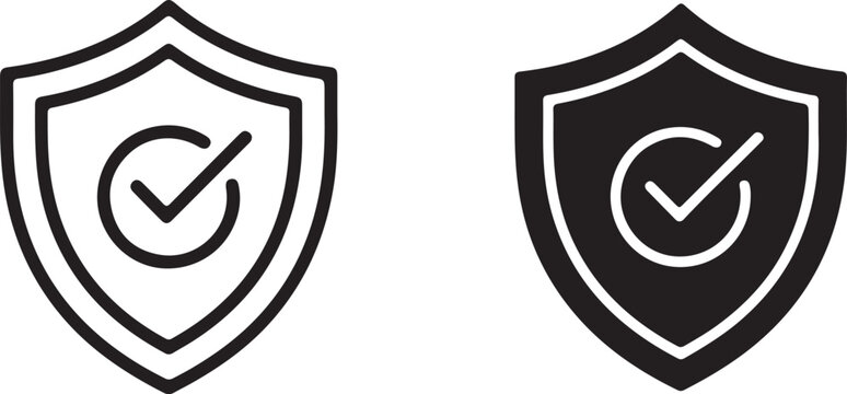 Double Layered Security Shield with Checkmark Emphasizing Robust Protection and Verified Safety Assurance